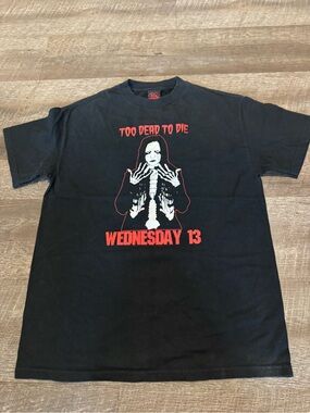 Cinder Block Rare Vintage Wednesday 13 "Too Dead to Die" Black Graphic Tee